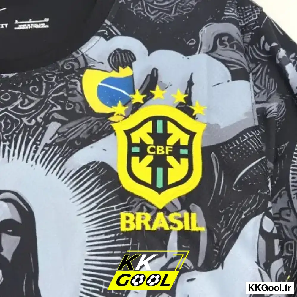 KKGool -  Maillot Brésil Concept Noir 2024/2025 - Image 4